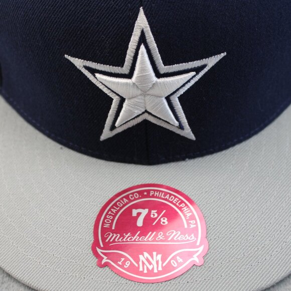 Dallas Cowboys Mitchell & Ness 100% Wool -NFL Throwbacks 2 Tone Fitted 7 5/8 - Picture 2 of 7
